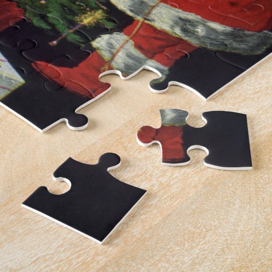 Weihnachten, Weihnachtsmann mit Geschenken Puzzle (Seite)