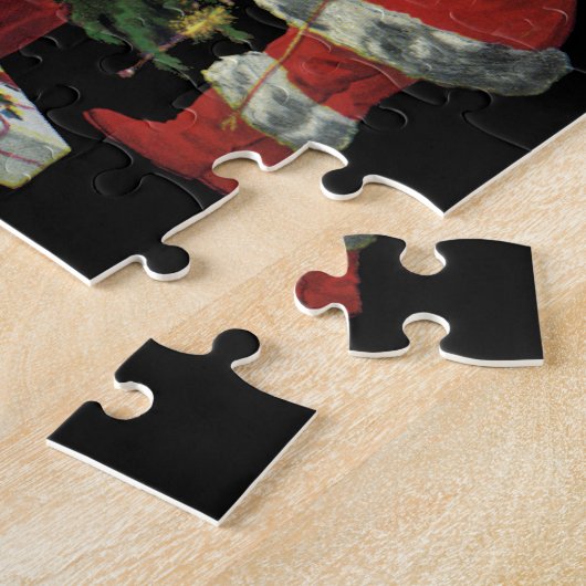 Weihnachten, Weihnachtsmann mit Geschenken Puzzle (Seite)