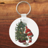 Weihnachten, Weihnachtsmann mit Geschenken Schlüsselanhänger (Vorderseite)