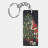 Weihnachten, Weihnachtsmann mit Geschenken Schlüsselanhänger (Vorderseite links)
