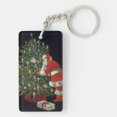 Weihnachten, Weihnachtsmann mit Geschenken Schlüsselanhänger (Rückseite)