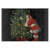 Weihnachten, Weihnachtsmann mit Geschenken Schneidebrett (Vorderseite)