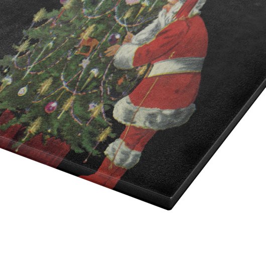 Weihnachten, Weihnachtsmann mit Geschenken Schneidebrett (Ecke)