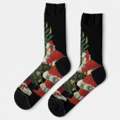 Weihnachten, Weihnachtsmann mit Geschenken Socken (Linkes Detail)