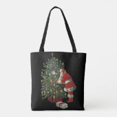 Weihnachten, Weihnachtsmann mit Geschenken Tasche (Rückseite)