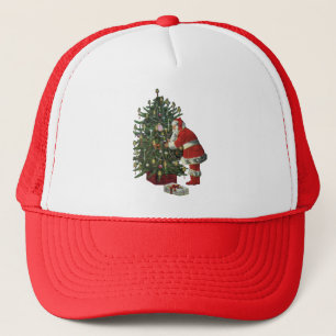 Weihnachten, Weihnachtsmann mit Geschenken Truckerkappe