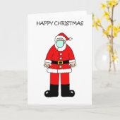 Weihnachten Weihnachtsmann mit Gesichtsmaske Karte (Gelbe Blume)