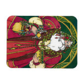 Weihnachten, Weihnachtsmann mit Holly-Blätter Magnet (Horizontal)