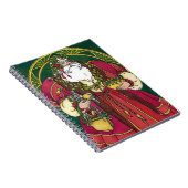 Weihnachten, Weihnachtsmann mit Holly-Blätter Notizblock (Rechte Seite)