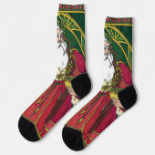 Weihnachten, Weihnachtsmann mit Holly-Blätter Socken (Linkes Detail)