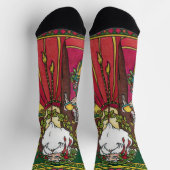 Weihnachten, Weihnachtsmann mit Holly-Blätter Socken (Oben)