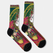 Weihnachten, Weihnachtsmann mit Holly-Blätter Socken (Rechts)