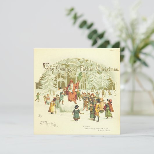 Weihnachten Weihnachtsmann mit Kindern (Stehend Vorderseite)