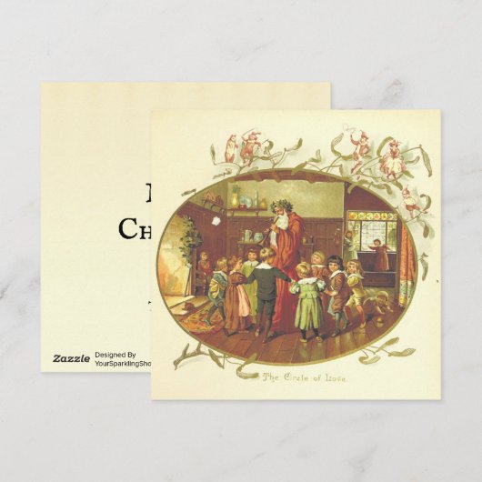 Weihnachten Weihnachtsmann mit Kindern (Vorne/Hinten)