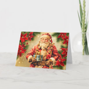 Weihnachten Weihnachtsmann mit Poinsettia
