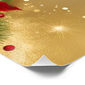 Weihnachten Weihnachtsmann mit Poinsettia Poster (Ecke)