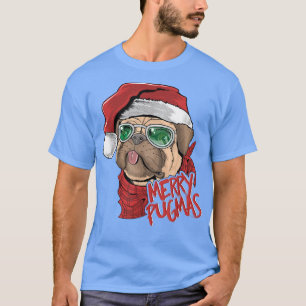 Weihnachten Weihnachtsmann Mops Merry Pugmas Niedl T-Shirt