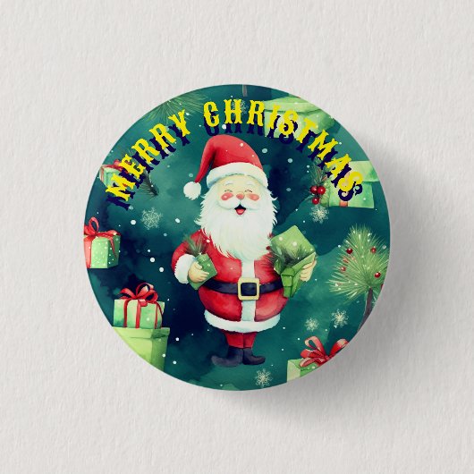 Weihnachten Weihnachtsmann Nahtloses Muster-82909 Button (Vorderseite)