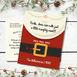 Weihnachten Weihnachtsmann Naughty & Nice<br><div class="desc">Warst du dieses Jahr unartig oder nett? Schön mit ein wenig frech ist in Ordnung!!! Auf dieser Postkarte finden Sie einen Santa-Claus-Anzug und Ihren eigenen Text auf der Vorder- und Rückseite. Niedlich und lustig - sicher,  um den Feiertag zu verteilen.</div>
