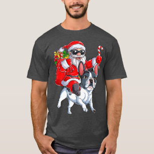 Weihnachten Weihnachtsmann reiten Französischer B T-Shirt
