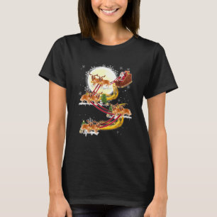 Weihnachten Weihnachtsmann Reiten Golden Retriever T-Shirt