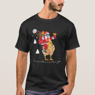 Weihnachten Weihnachtsmann Reiten Hühnerlampen Xma T-Shirt