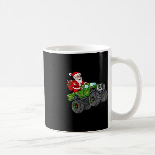 Weihnachten Weihnachtsmann reiten in Monster Lkw-J Kaffeetasse (Rechts)