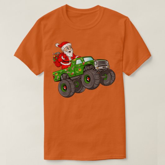 Weihnachten Weihnachtsmann reiten in Monster Lkw-J T-Shirt (Design vorne)