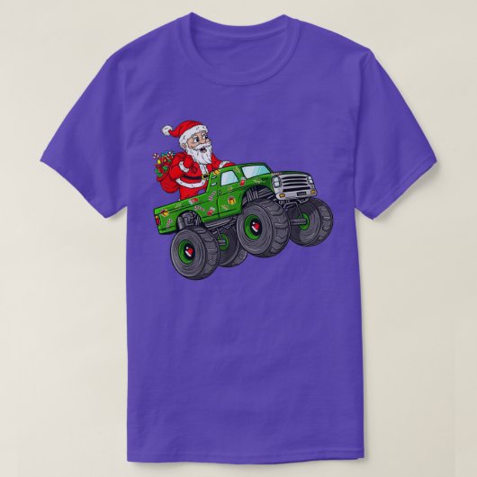Weihnachten Weihnachtsmann reiten in Monster Lkw-J T-Shirt (Design vorne)