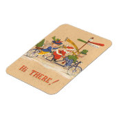 Weihnachten, Weihnachtsmann Reiten mit dem Fahrrad Magnet (Linke Seite)