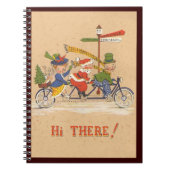 Weihnachten, Weihnachtsmann Reiten mit dem Fahrrad Notizblock (Vorderseite)
