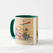 Weihnachten, Weihnachtsmann Reiten mit dem Fahrrad Tasse (Vorderseite Links)