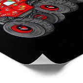 Weihnachten Weihnachtsmann Reiten Monster Truck Bo Poster (Ecke)