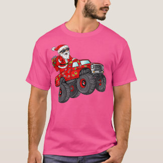 Weihnachten Weihnachtsmann Reiten Monster Truck Bo T-Shirt