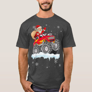 Weihnachten Weihnachtsmann Reiten Monster Truck Bo T-Shirt