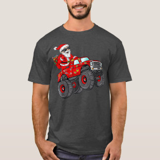 Weihnachten Weihnachtsmann Reiten Monster Truck Bo T-Shirt