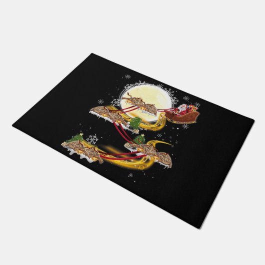 Weihnachten Weihnachtsmann Reiten Schildkröte Funn Fußmatte (Schrägansicht)