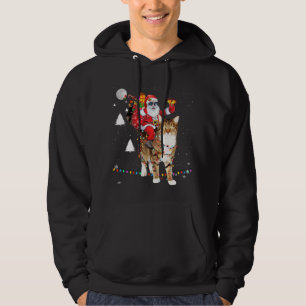 Weihnachten Weihnachtsmann reiten Tiger KatzenLICH Hoodie