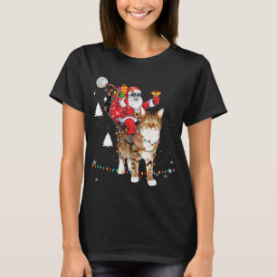 Weihnachten Weihnachtsmann reiten Tiger KatzenLICH T-Shirt