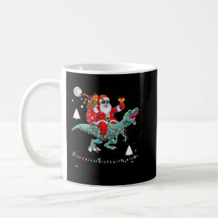 Weihnachten Weihnachtsmann Riding Dinosaur Lichter Kaffeetasse
