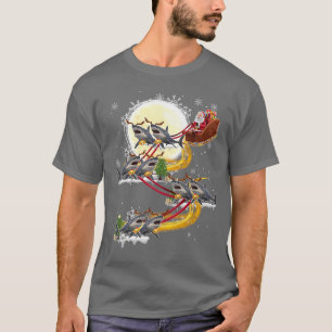 Weihnachten Weihnachtsmann Riding Shark Funny Shar T-Shirt