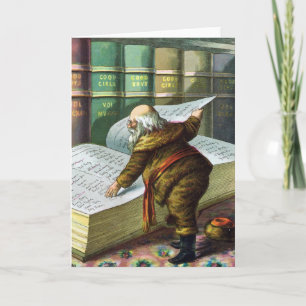 Weihnachten, Weihnachtsmann, Schöne Liste Feiertagskarte