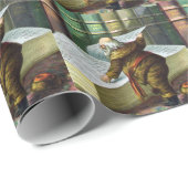 Weihnachten, Weihnachtsmann, Schöne Liste Geschenkpapier (Rolleneckpunkt)