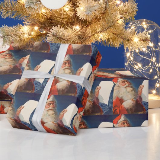 Weihnachten, Weihnachtsmann, Schöne Liste Geschenkpapier (Feiertage)