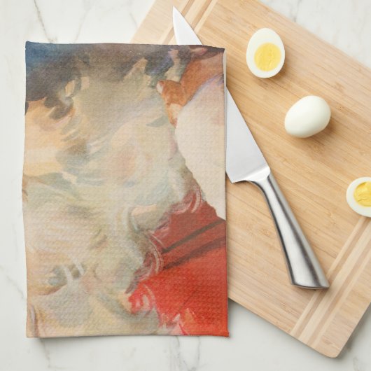 Weihnachten, Weihnachtsmann, Schöne Liste Geschirrtuch (Viertel Falte)