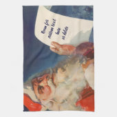 Weihnachten, Weihnachtsmann, Schöne Liste Geschirrtuch (Vertikal)