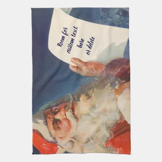 Weihnachten, Weihnachtsmann, Schöne Liste Geschirrtuch (Vertikal)