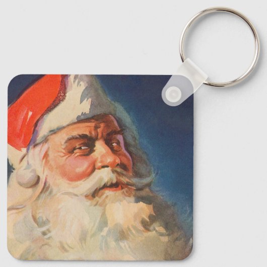 Weihnachten, Weihnachtsmann, Schöne Liste Schlüsselanhänger (Rückseite)