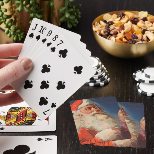 Weihnachten, Weihnachtsmann, Schöne Liste Spielkarten (In Situ)