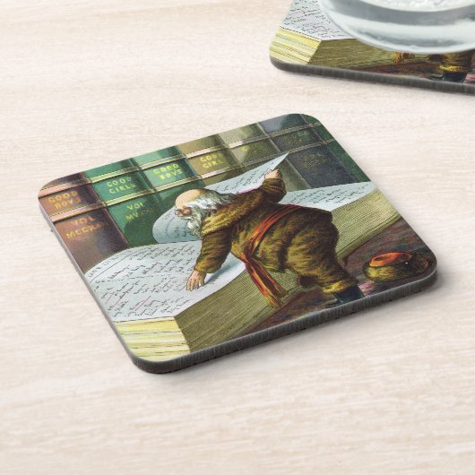 Weihnachten, Weihnachtsmann, Schöne Liste Untersetzer (Linke Seite)